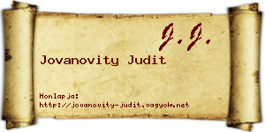 Jovanovity Judit névjegykártya